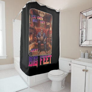 Funny Bigfoot Feet Meme Shower Curtain