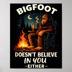 Funny bigfoot for men & women camping hiking poster