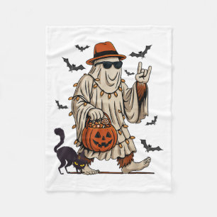 Funny Bigfoot Ghost Halloween Costume Sasquatch Bo Fleece Blanket