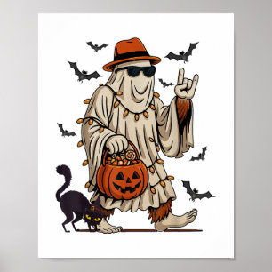 Funny Bigfoot Ghost Halloween Costume Sasquatch Bo Poster