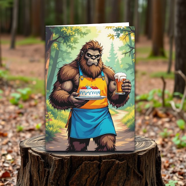 Funny Bigfoot Happy Birthday for Him Card (Creator Uploaded)