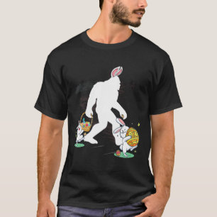 Funny Bigfoot Happy Easter Day Egg Basket Cute Bun T-Shirt