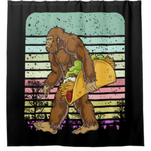 Funny Bigfoot Holding A Taco Shower Curtain