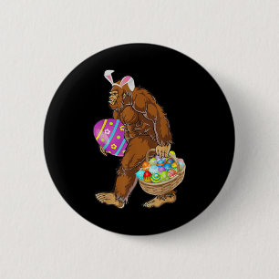 Funny Bigfoot Hunting Easter Eggs  6 Cm Round Badge