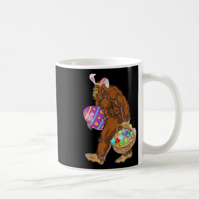 Funny Bigfoot Hunting Easter Eggs  Coffee Mug (Right)