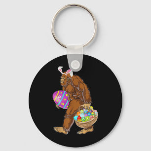 Funny Bigfoot Hunting Easter Eggs Key Ring