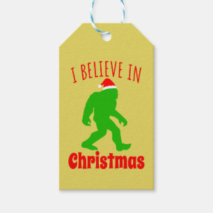 Funny Bigfoot I Believe In Christmas    Gift Tags