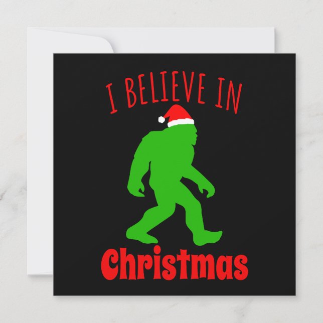 Funny Bigfoot I Believe In Christmas    Invitation (Front)