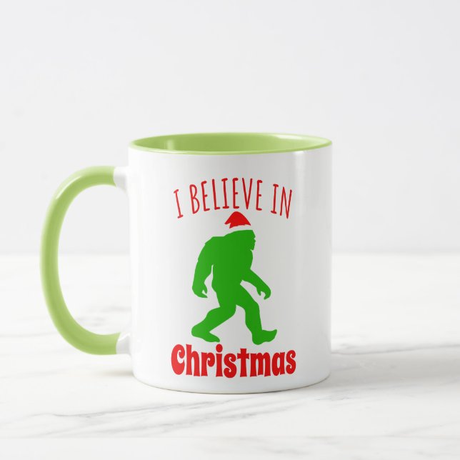 Funny Bigfoot I Believe In Christmas    Mug (Left)