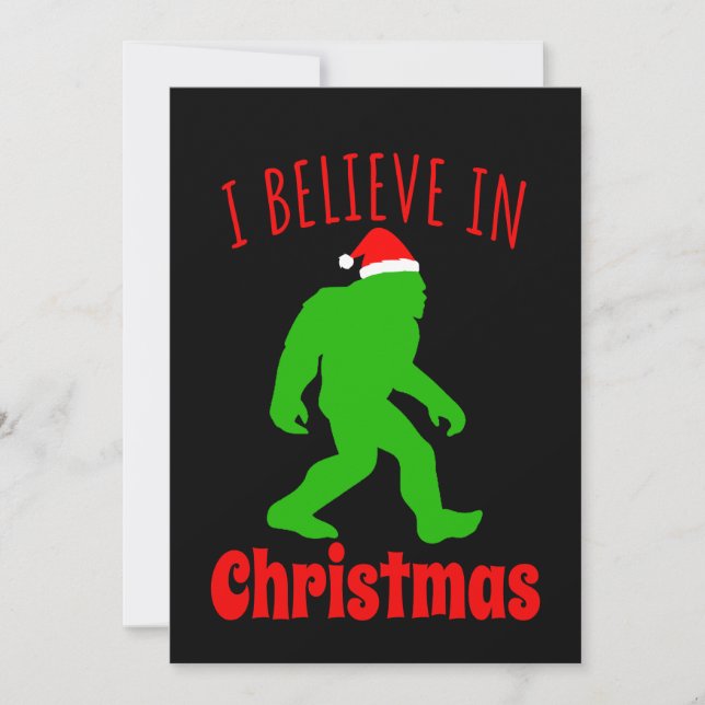 Funny Bigfoot I Believe In Christmas     Save The Date (Front)