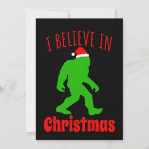 Funny Bigfoot I Believe In Christmas    Thank You Card