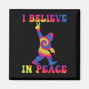 Funny Bigfoot I Believe In Peace Magnet