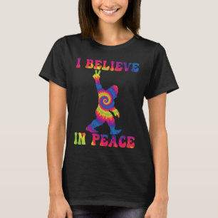 Funny Bigfoot I Believe In Peace T-Shirt