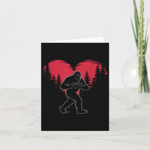 Funny Bigfoot In Love Heart Happy Valentines Day Card