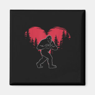 Funny Bigfoot In Love Heart Happy Valentines Day Magnet