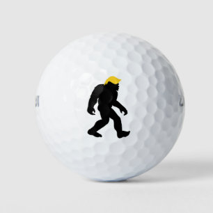 Funny Bigfoot in Trump Yellow Hair 2024 Elections Golf Balls