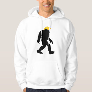 Funny Bigfoot in Trump Yellow Hair 2024 Elections Hoodie