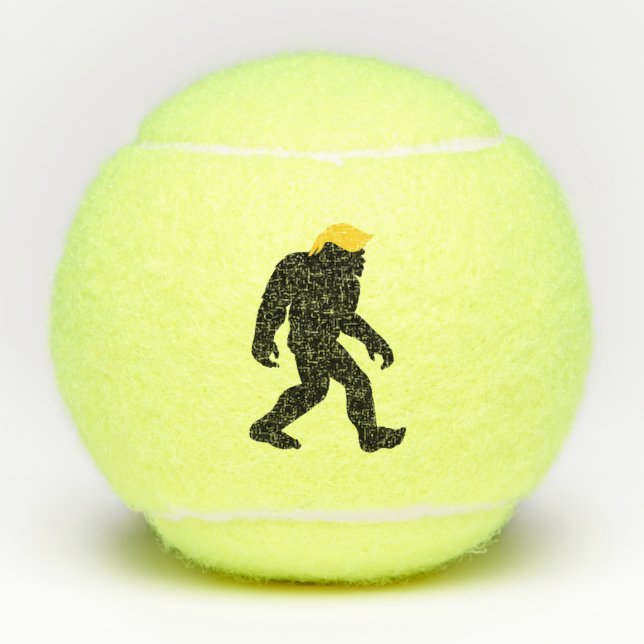 Funny Bigfoot in Trump Yellow Hair 2024 Elections Tennis Balls (Front)