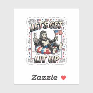 Funny Bigfoot Let’s Get Lit Up Patriotic