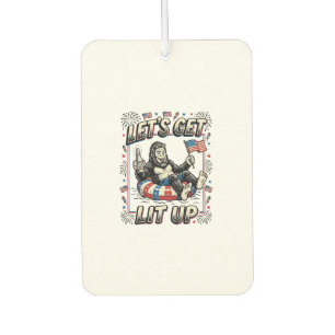 Funny Bigfoot Let’s Get Lit Up Patriotic Car Air Freshener