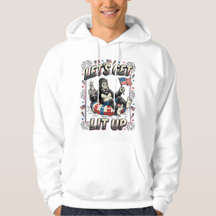 Funny Bigfoot Let’s Get Lit Up Patriotic Hoodie