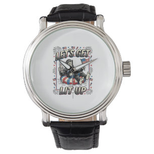 Funny Bigfoot Let’s Get Lit Up Patriotic Watch