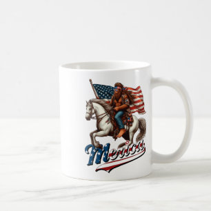 Funny Bigfoot Merica Usa Mullet Byndana Horse Ridi Coffee Mug