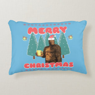 Funny Bigfoot - Merry Christmas Decorative Cushion