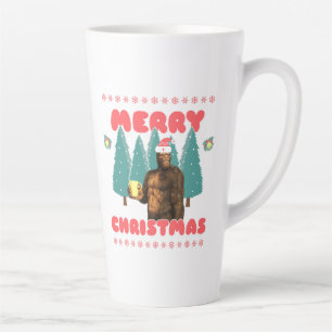 Funny Bigfoot - Merry Christmas Latte Mug