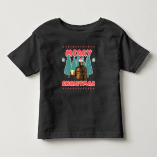 Funny Bigfoot - Merry Christmas Toddler T-Shirt