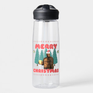 Funny Bigfoot - Merry Christmas Water Bottle