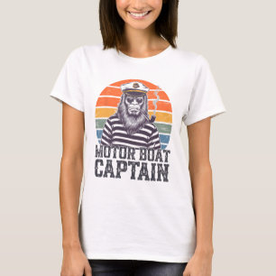 Funny Bigfoot Motor Boat Captain T-Shirt