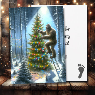 Funny Bigfoot Personalised Christmas Holiday Card