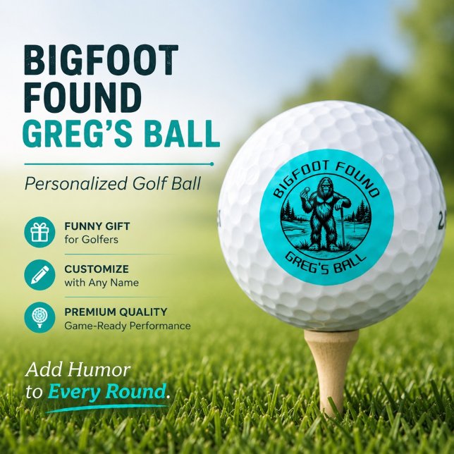 Funny Bigfoot Personalised Golf Gift Blue Balls (Perfect for birthdays, golf trips, league events, tournaments, or Father’s Day.)