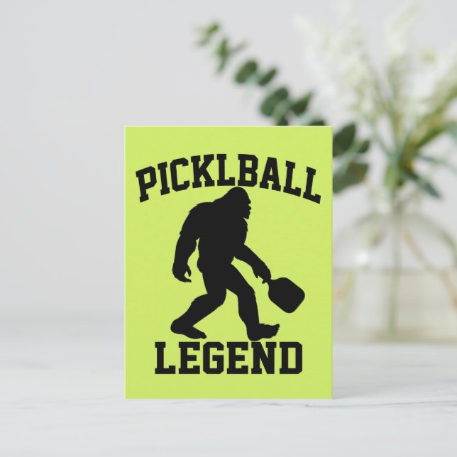 Funny Bigfoot Pickleball Legend  Postcard (Standing Front)