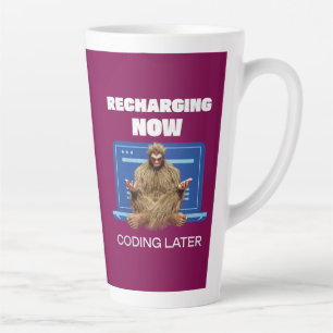 Funny Bigfoot Programmer Recharging Coding Later Latte Mug