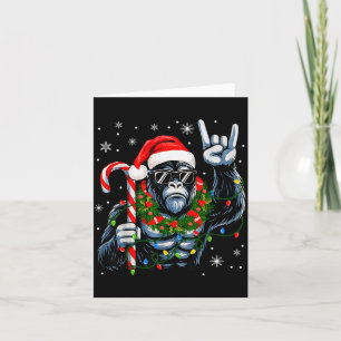 Funny Bigfoot Rock On Pajamas Pjs Christmas Xmas M Card