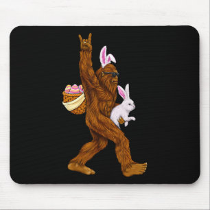 Funny Bigfoot Rock On Rabbit Easter Men Boy Kid Mouse Pad