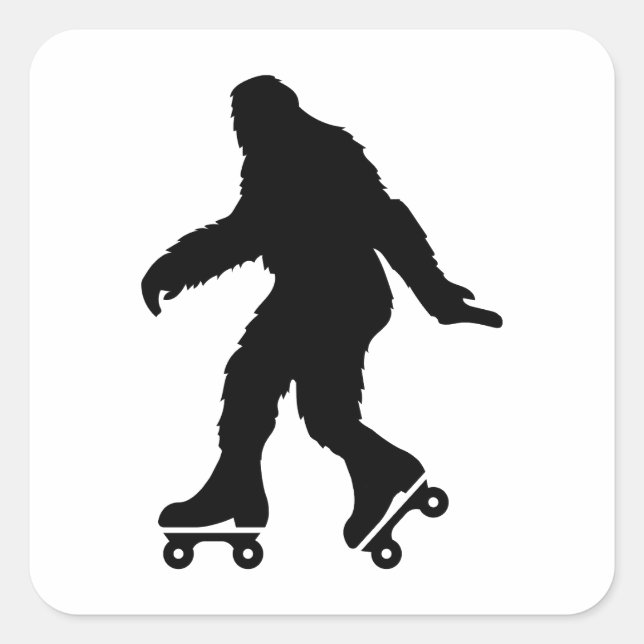 Funny Bigfoot Roller Skating  Square Sticker (Front)