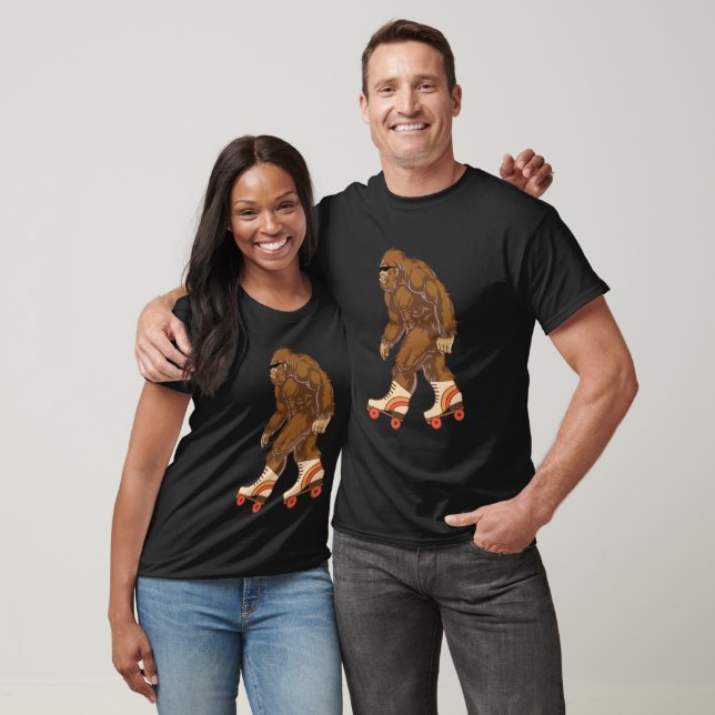 Funny Bigfoot Roller Skating T-Shirt (Unisex)