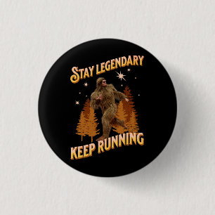 Funny Bigfoot Running Motivation 3 Cm Round Badge
