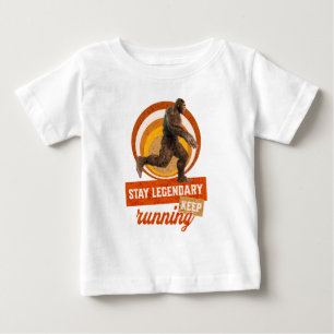 Funny Bigfoot Running Motivation Baby T-Shirt