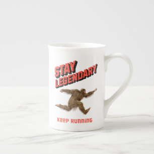 Funny Bigfoot Running Motivation Bone China Mug