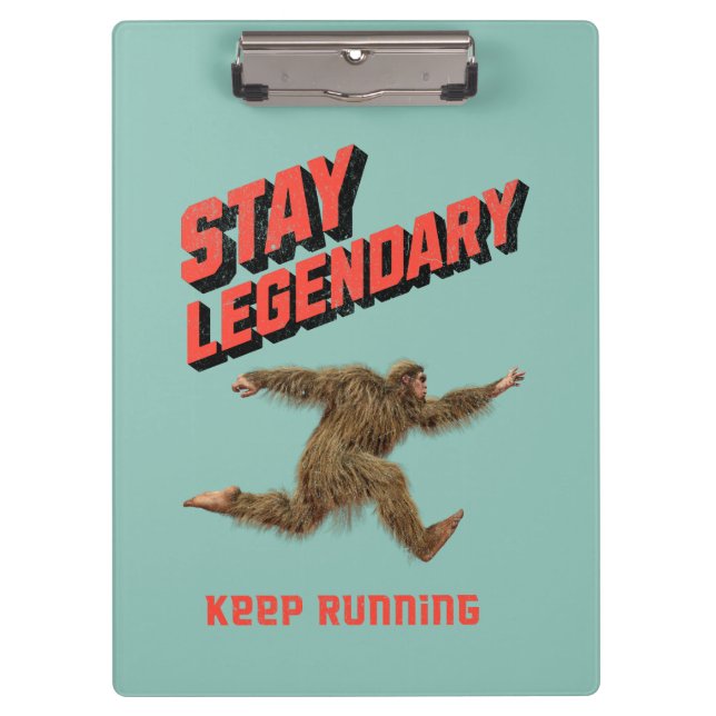 Funny Bigfoot Running Motivation Clipboard (Front)