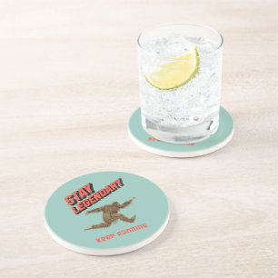 Funny Bigfoot Running Motivation Coaster