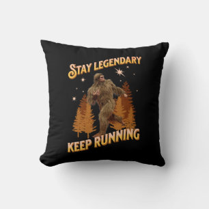 Funny Bigfoot Running Motivation Cushion