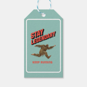 Funny Bigfoot Running Motivation Gift Tags