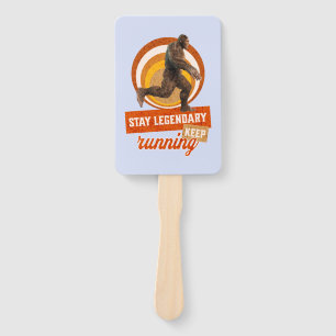Funny Bigfoot Running Motivation Hand Fan