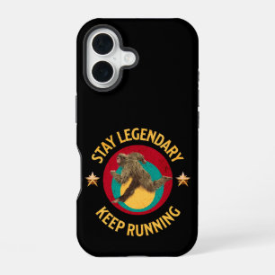 Funny Bigfoot Running Motivation iPhone 16 Case