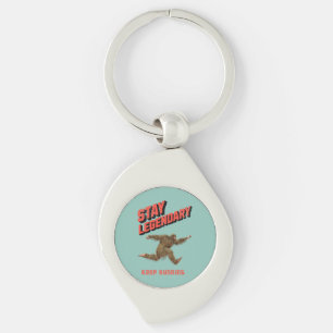 Funny Bigfoot Running Motivation Key Ring